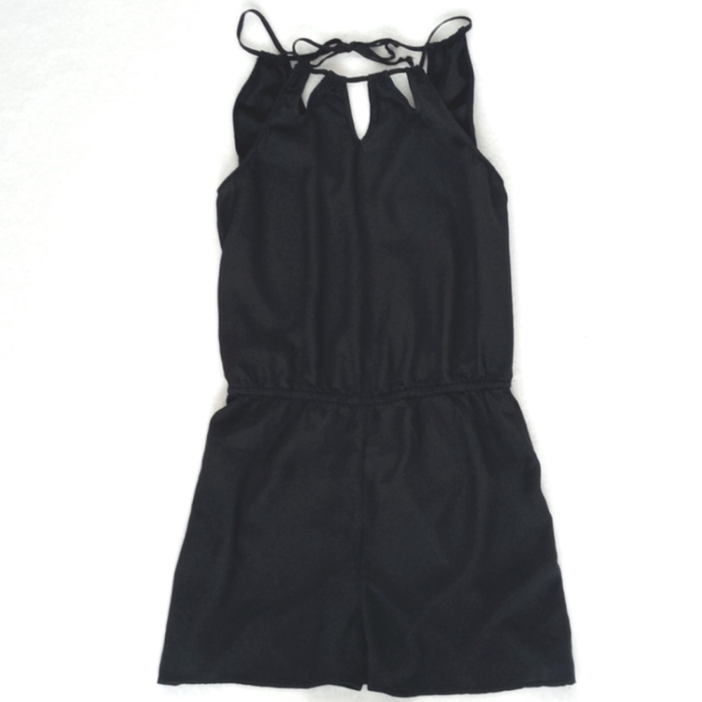 Aeropostale Women’s Black Cut Out Rayon Minimalist Jumper / Short Romper S